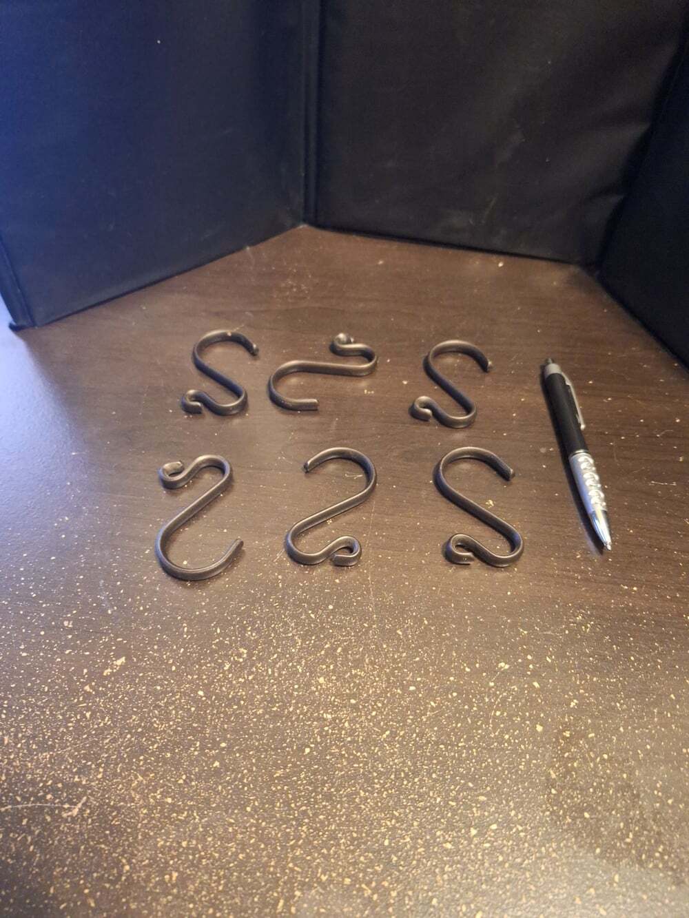 Hand-Forged Wrought Iron S-Hooks Set of 6